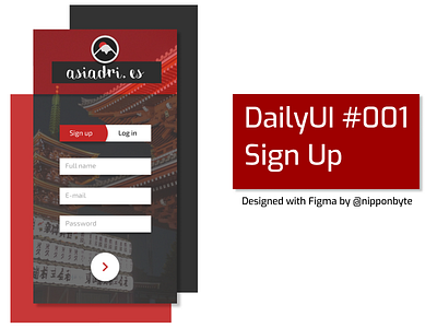 DailyUI #001 - Sign Up dailyui design signup ui uidesign
