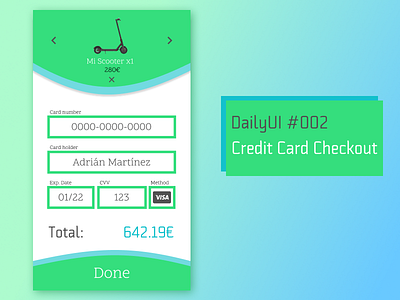 DailyUI #002 - Credit Card Checkout