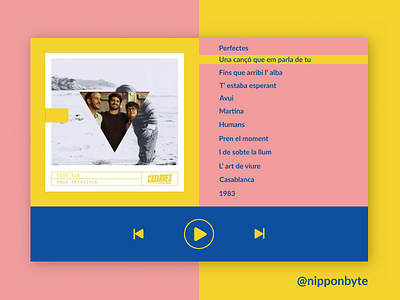 DailyUI #009 - Music Player blue catalonia dailyui design music musicplayer pink ui uidesign yellow