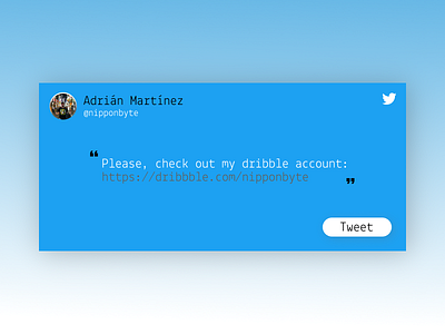 DailyUI #010 - Social Share 010 blue dailyui design sns social socialshare twitter ui uidesign white