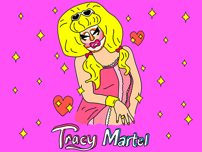 Tracy Martel character illustration drag queen drag race illustration pink rpdr rupaul trixie mattel