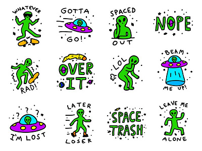 Doodle Aliens iOS Sticker Pack