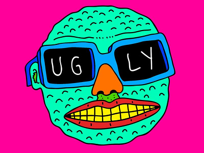 Ugly Dribbble digital art enamel pin illustrator low brow ugly