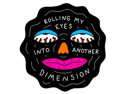 Rolling My Eyes Into Another Dimension enamel pins eye roll eyes funny humor lapel pin sci fi