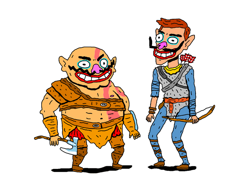 God Of Wario waluigi character design illustration game art super mario nintendo wario god of war
