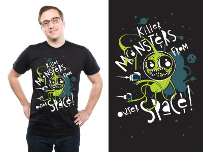 Killer Monsters from Outer Space! aliens apparel awesome graphic illustration lol monsters space t shirt