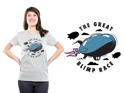 The Great Blimp Race akron awesome blimp city clothing flag lol ohio pride race rubber shirt t