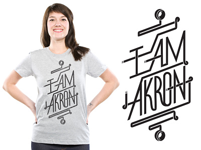 I Am Akron akron apparel awesome city design handtype lettering lol ohio rcc rubber shirt t tires typography