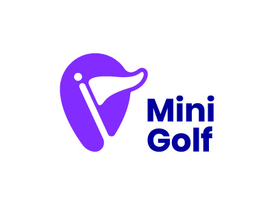 Mini Golf - Whitespace logo branding design flag geo golf location logo logo design whitespace