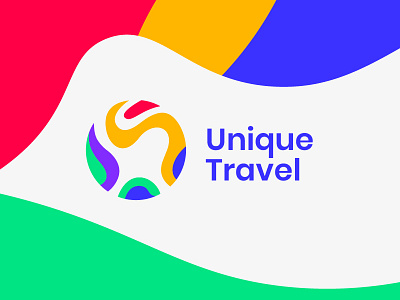 Unique Travel Logo brand curves design identity logo