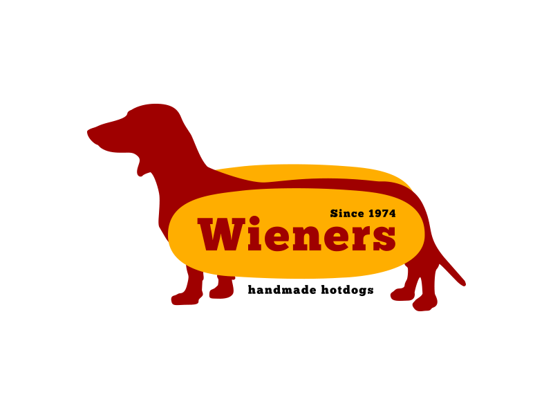 Wieners - Handmade Hotdogs Responsive Logo diner dog food hotdog logo responsive responsive logo retro vintage wiener