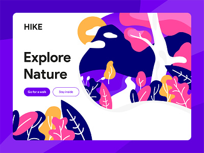 HIKE - Explore Nature illustration interface landscape leaf leafs nature trees ui website