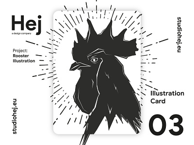 Hej - Illustration Card 02 animal chicken illustration illustration card series rooster