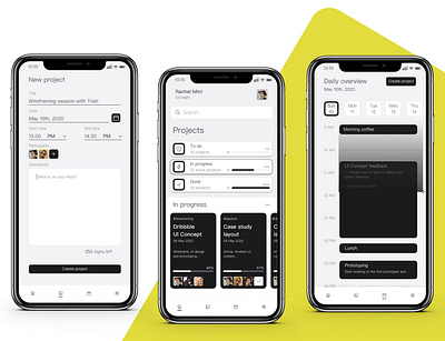 Project manager app app design app ui application concept interface interface design mobile ui ux