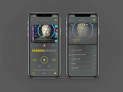 Iphone X Music player concept app appdesign design interface mobile music ui uidesign user visual