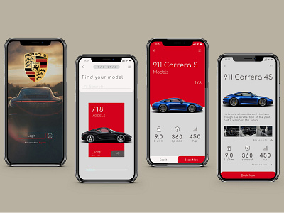 Porsche Rental App Concept app application concept design interface ios layout mobile porsche ui ux