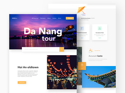 Da Nang Tour - Landing Page clean color design landing minimal page ui ux web website