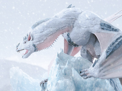 Snow Dragon 3d concept art creature design creature illustration creaturedesign dragon fantasy