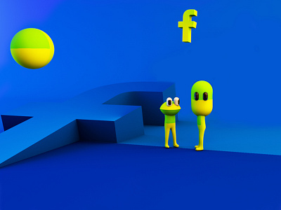 Facebook création cinema4d cinemagraph design extraterrestrial facebook flat illustration