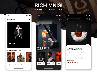 Rich Mnisi app app design app ui design fashion fashion app fashion brand south africa ui ui design ux