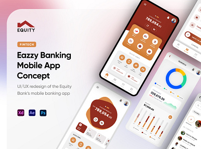 Eazzy Banking mobile app account analytics animation bank clean daily ui dashboard finance fintech money stocks ui ux