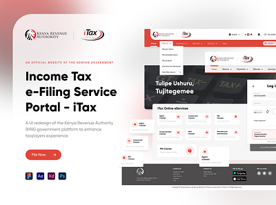 Income Tax eFiling Portal - KRA iTax crypto dashboard finance income money revenue tax ui ux