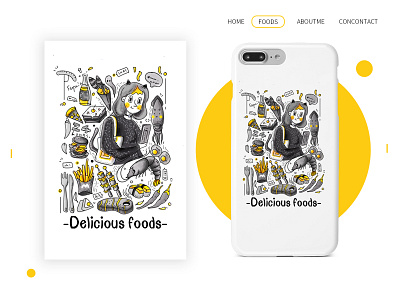 Delicious Foods illustrations doodle