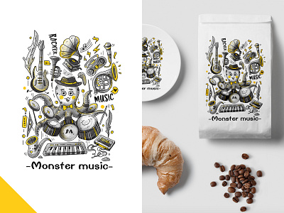 monster music illustrations doodle