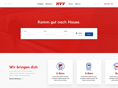 HVV Website Redesign hvv red redesign website