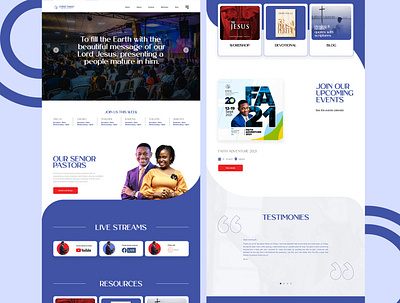 Landing page for Christ Family Ministry design ui web