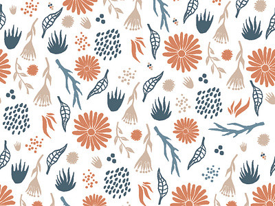 Nature themed pattern flora illustration linocut style nature pattern design patterndesign patterndesigner surface pattern design surfacedesign textile