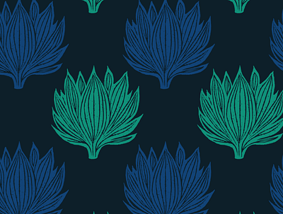 Lotus patterndesign blue botanical illustration decoration flora floral design giftwrap greens illustration linocut linocut style nature pattern patterndesign surfacepatterndesign wallpaper