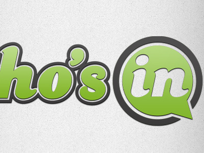 Who's In Logo brand branding green logo logo design mobile