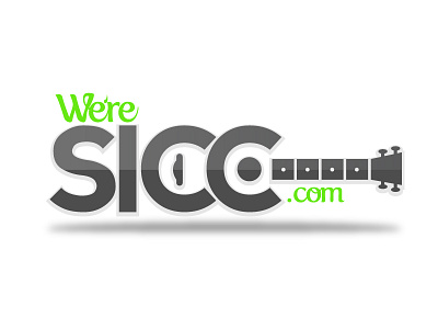 We're SICC Logo brand branding green guitar logo logo design mobile music