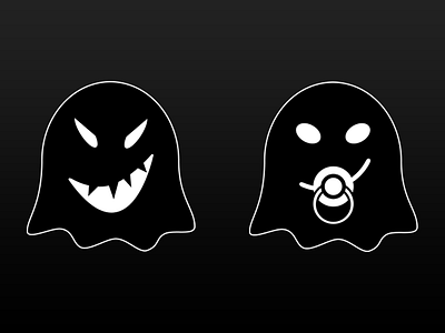 Adult & Baby Ghost Icons icon design icons ui user interface