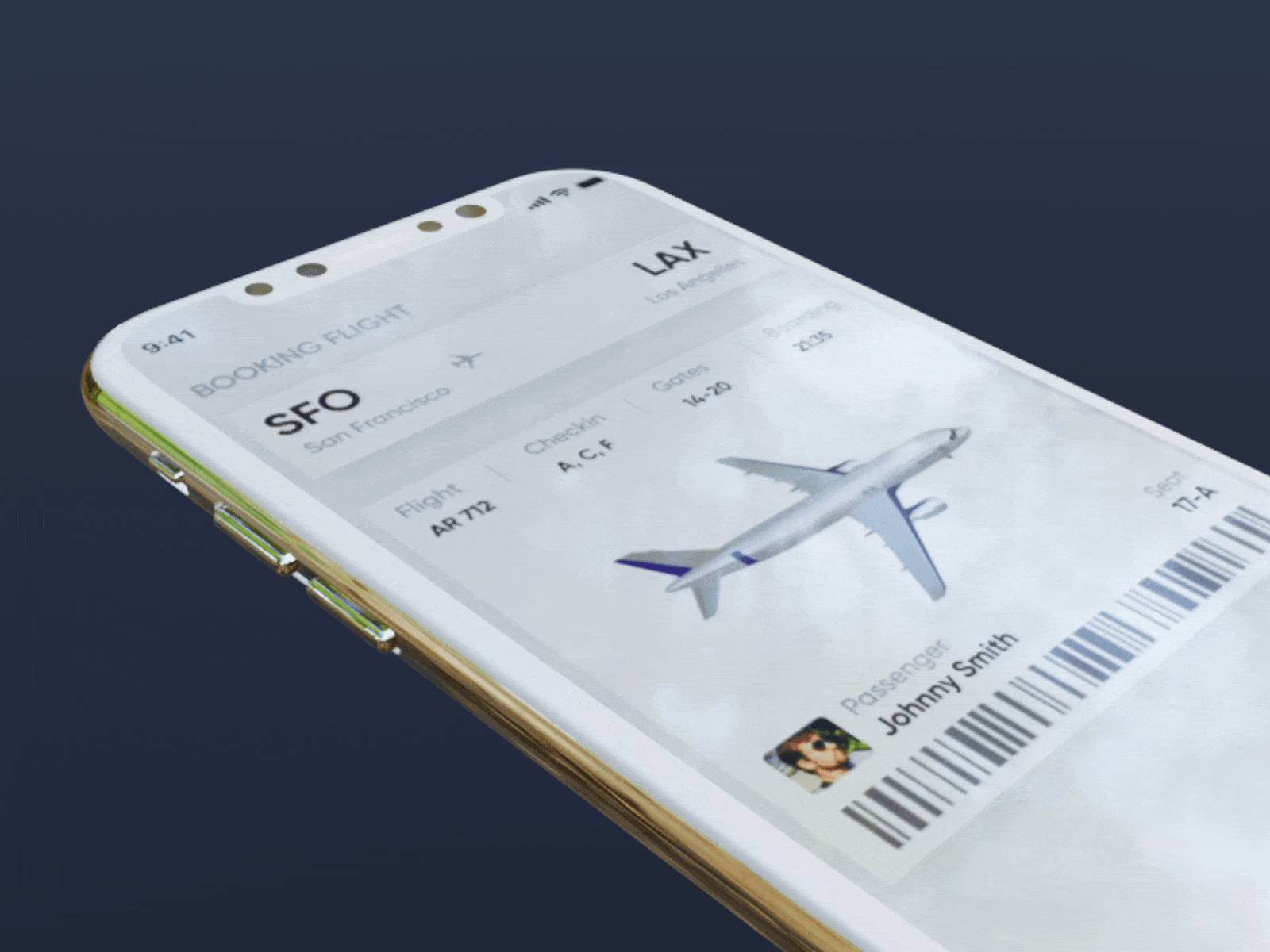 Air Ticket 3d animation design ui