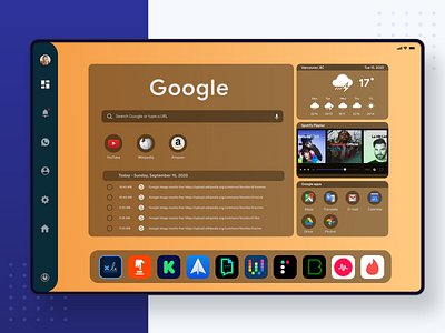 Tablet dashboard