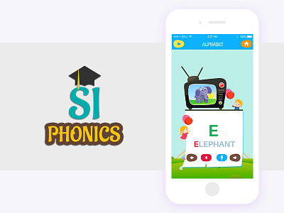 Phonics App app brown childrens design ios ipad kids learning typography ui ux yellow