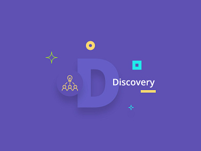 Discovery 3d brand brilliant discovery flat icon neon paper title typography ui ux