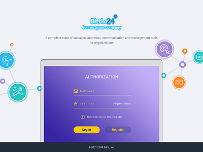 Bitrix24 CRM bitrix bitrix24 crm distemper flat icons minimalist purple ui ux yellow