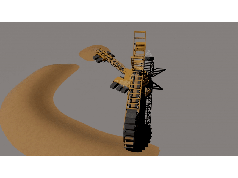 Mining Excavator animation constructions digging excavator fun gif machine mining sand spin steel wheel