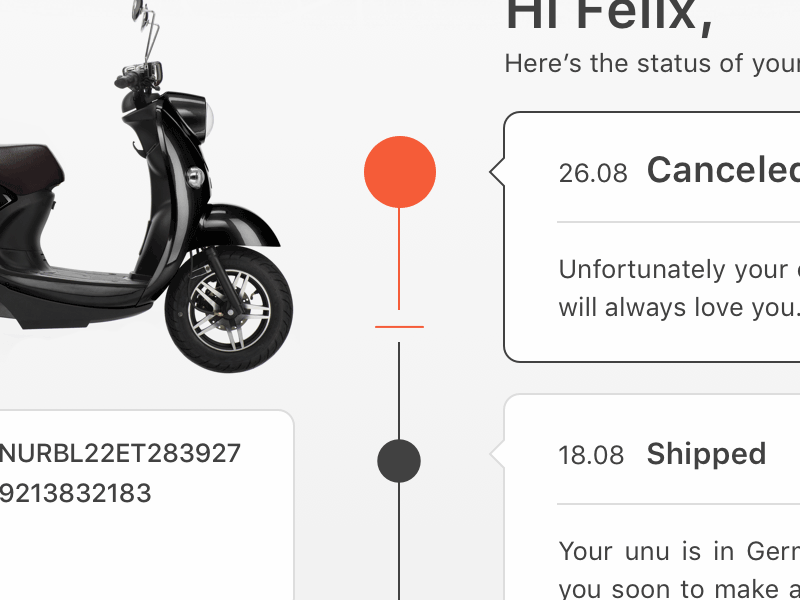 Order Status Canceled / Delivered canceled delivered element interface order scooter shop status ui unu web