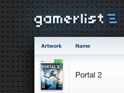 Gamerlist Interface gamer gamerlist interface list logo ui web