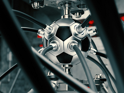 Soccer Ball 3d ball c4d composition football iron material metall redshift render sci fi soccer