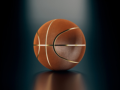 Basketball Ball 3d basketball c4d composition gold lather material redshift render studio