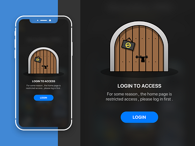 Daily Work app art dark design door icon illustration interface login logo signin ui