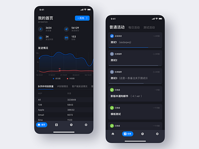 Daily Work app dark design interface ui ux