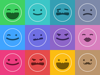 Moods' icons app colors emotions happy icon icons ios mood moods mustache sad