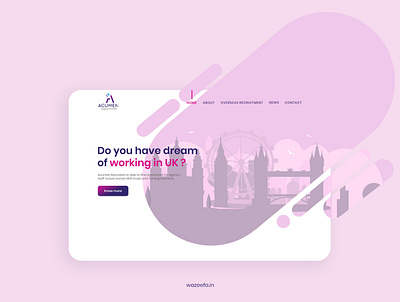 Web Landing Page acumen design homepage illustration landing page design latest web trend material minimal modern modern design modern website photoshop purple purple gradient simple clean interface simple design ux ux design wazeefa website