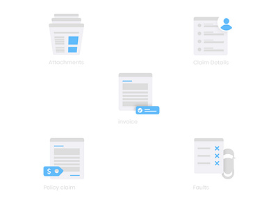 Warranty service icon set attachment claim faults icon icon design icon pack icon set iconography illustraion invoices light icons meaninful icon policy